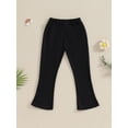 thumbnail image 3 of Suealasg Little Girls Flared Pants 3T 4T 5T 6T Kids Girl Trendy Bell Bottoms Pants Spring Fall Casual Elastic Waisted Long Pants for Children Girls, 3 of 7