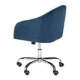 thumbnail image 3 of SAFAVIEH Amy Tufted Chrome Leg Swivel Office Chair, Navy, 3 of 9