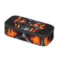 thumbnail image 2 of Qekee Flame Metal Skull print Large Pencil Case, Aesthetic Pen Pouch with Big Capacity,Portable Stationery Bag for Office Organizer Aesthetic Pencil Cases, 2 of 5