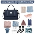 thumbnail image 2 of Weekender Bags for Women, Travel Duffel Bags with Shoe Compartment, Personal Item Travel Bag for Airlines, Carry on Overnight Tote Bag for Women, Dark Blue, 2 of 8