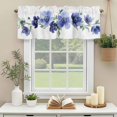thumbnail image 3 of Blue Flower Window Valance Curtain Watercolor Style Rod Pocket Short Curtain for Living Room, Bedroom & Kitchen Window Decor 42x18in, 3 of 8