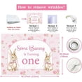 thumbnail image 4 of Some Bunny is One Backdrop Pink Bow Rabbit 1st Birthday Backdrop Banner Cute Animal Photography Background for Girls First Birthday Party Supplies 7x5ft, 4 of 7
