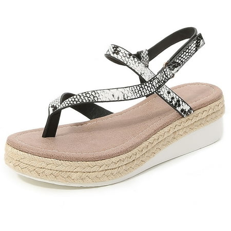 

LIANGP Women s Sandals Fashion Women s Casual Shoes Breathable Thick-soled Wedges Leisure Sandals Women s Shoes Black Size 9