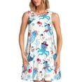 thumbnail image 1 of Vsdgher Robes d'Été Imprimé Requin Mignon pour Femmes Robe de Plage Décontractée Col en U Sans Manches Robe d'Été Ample avec Poche, 1 of 7