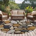 thumbnail image 4 of Stones Round Area Rug 8Ft Washable Large Circle Rugs for Living Room Dorm, Gravel Rock Cobblestone Natural Pattern Art Non-Slip Carpet Floor Mats Indoor Outdoor Carpet Runner Aesthetic Home Decor, 4 of 8