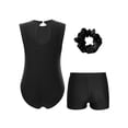thumbnail image 2 of inlzdz Sparkle Gymnastics Leotard for Girls Ballet Dance Bodysuit with Athletic Shorts Dancewear Black-A 8, 2 of 5