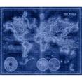 thumbnail image 3 of Unknown 14x12 Black Modern Framed Museum Art Print Titled - Indigo World Map, 3 of 5