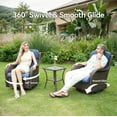 thumbnail image 3 of PARKWELL Patio Wicker Chairs Swivel Rocker Set of 4,Outdoor Rattan Swivel Glider Rocking Lounge Chairs for Patio Porch Pool,Brown/Navy, 3 of 7