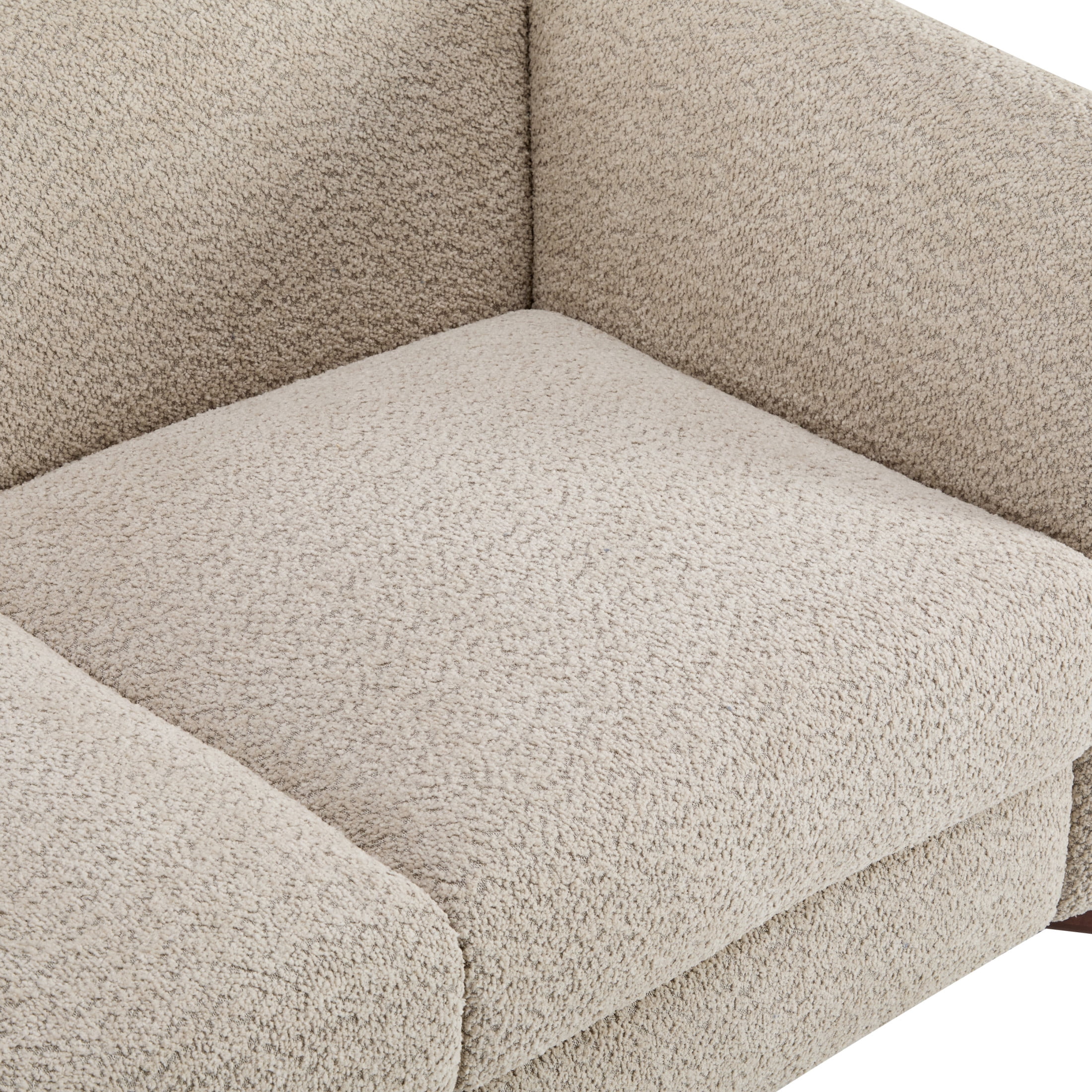 Christopher Knight Home 63" Boucle Loveseat, 2-Seater Faux Sherpa Couch with Wood Legs & Curved Design, Almond