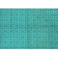 thumbnail image 1 of Ahgly Company Machine Washable Indoor Rectangle Oriental Turquoise Blue Industrial Area Rugs, 6' x 9', 1 of 4