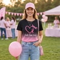 thumbnail image 4 of Domuza Breast Cancer Shirts Women Pink Ribbon Graphic Cancer Survivor Short Sleeve Crew-Neck T Shirts ,in October We Wear Pink Top M, 4 of 7