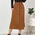 thumbnail image 4 of Annhoo Corduroy Skirts for Women Button down Casual High Waisted Midi Skirt Loose Solid Color A Line Skirt, 4 of 9