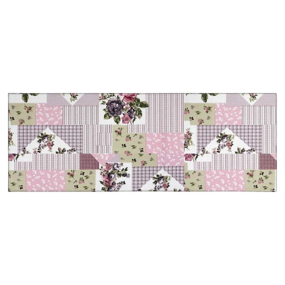 Pioneer Flower Floral Print Pattern Kitchen Rug Mat,Kitchen Runner Rugs Non Skid Washable,Decorative Kitchen Floor Mats for Kitchen,Sink,Laundry,17"X47"