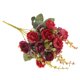 thumbnail image 5 of Ramo de flores artificiales de rosas de seda de 21 cabezas, flores secas falsas (rojo oscuro), 5 of 7