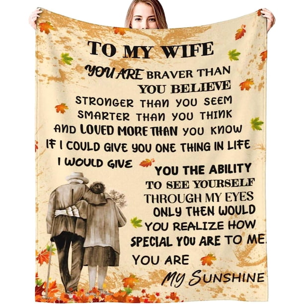 LHSHID Wife Birthday Gifts Blanket Wedding Anniversary Throw Blankets to Wife Emotion Transmission Gift Fits Couch Bed Sofa