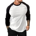 thumbnail image 1 of PEASKJP Men's and Big Men’s Raglan Crewneck Tee with Long Sleeves(Light Gray,L), 1 of 5