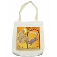 thumbnail image 1 of Elephant Tote Bag, Elephant and Hippo Playing Football Cartoon Print Animal Design, Cloth Linen Reusable Bag for Shopping Books Beach and More, 16.5" X 14", Cream, by Ambesonne, 1 of 2