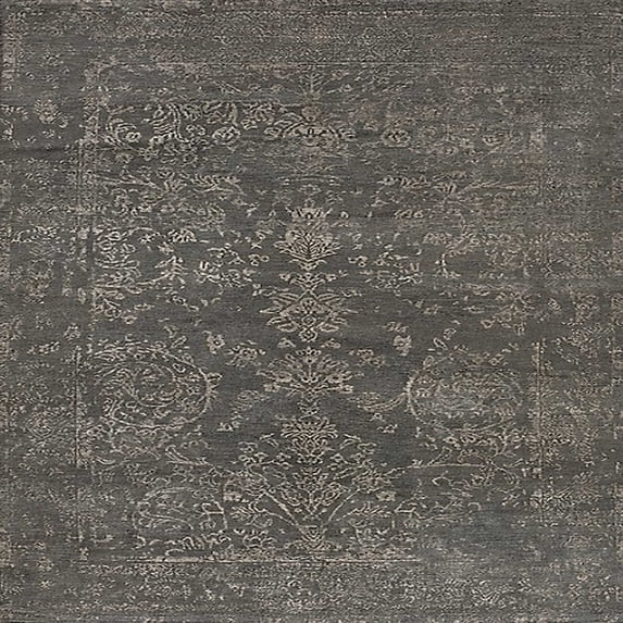 Ahgly Company Indoor Square Mid-Century Modern Taupe Brown Oriental Area Rugs, 3' Square