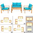thumbnail image 6 of Costway 4PCS Patio Furniture Set Acacia Wood Thick Cushion Loveseat Sofa Turquoise, 6 of 9
