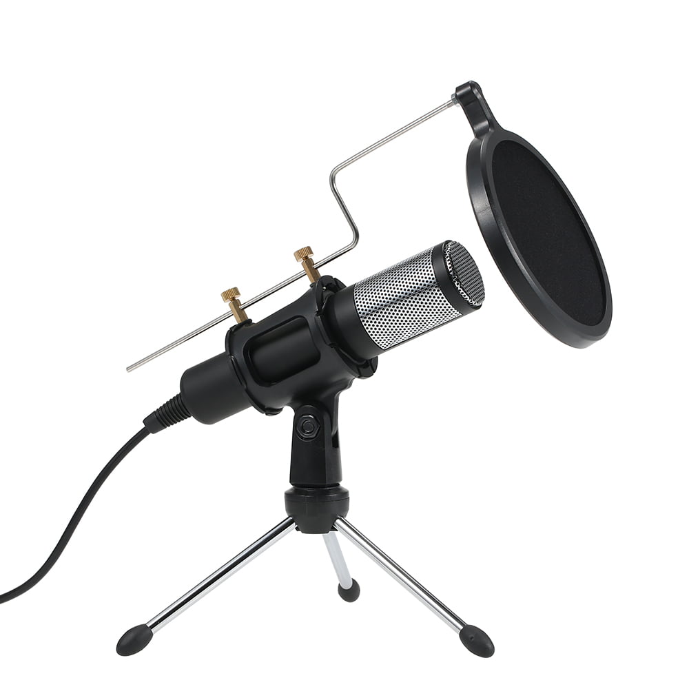 3.5 mm Recording Microphone Podcast YouTube Studio Vocal Pyle PDMIC71 Shock Mount Plug and Play,Computer Microphone Recording Condenser Microphone Bundle 