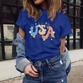 thumbnail image 2 of Dyegold Summer Tops for Women 2023 Trendy, Plus Size Tops for Women USA Letter Print Patriotic Henley Shirts Round Neck Short Sleeve Loose Comfy ​Tunic Tops, 2 of 6