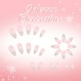 thumbnail image 4 of Feledorashia Christmas Nail Art, French Glitter Nails, White Snowflake Design, Reusable Durable Material, 4 of 7