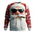 thumbnail image 3 of Gyexs Santa Sweatshirts for Men Christmas Sweaters Funny 3D Printed Long Sleeve Shirts Couples Xmas Holiday Pullover #01 Red & Size M, 3 of 4
