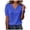 Blue, variant on Women Summer Lace V Neck Plain Lace Elegant Shirt Fashion Solid Color Elegant Blouse Short Sleeve Size Scrub Tops (Black, XXL)