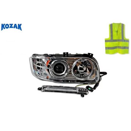 KOZAK Compatible with Peterbilt 388 389 Headlight Assembly with Projector   Bulbs Right Side