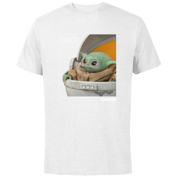 Star Wars The Mandalorian The Child Snack Time - Short Sleeve Cotton T-Shirt for Adults - Customized-White