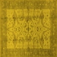 thumbnail image 1 of Ahgly Company Indoor Square Oriental Yellow Industrial Area Rugs, 4' Square, 1 of 4
