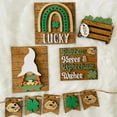 thumbnail image 5 of Riforla 11 Pcs St Patricks Day Tiered Tray Decor Set Wood Sign Rustic Farmhouse Beach Sunshine Decorative Trays for Table Home Holiday Warming Gifts, 5 of 7