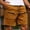 Brown, variant on LADIGASU Men's Summer Solid Color Workwear Shorts With Zippered Pockets And Cropped Pants