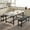 White marble, variant on 3-Piece Bench Style Dining Table Set, Extendable Kitchen Table with 2 Benches, Wooden Dining Room Table Set for 4-6 People, Space Saving Dinette Set for Home, Kitchen, Apartment