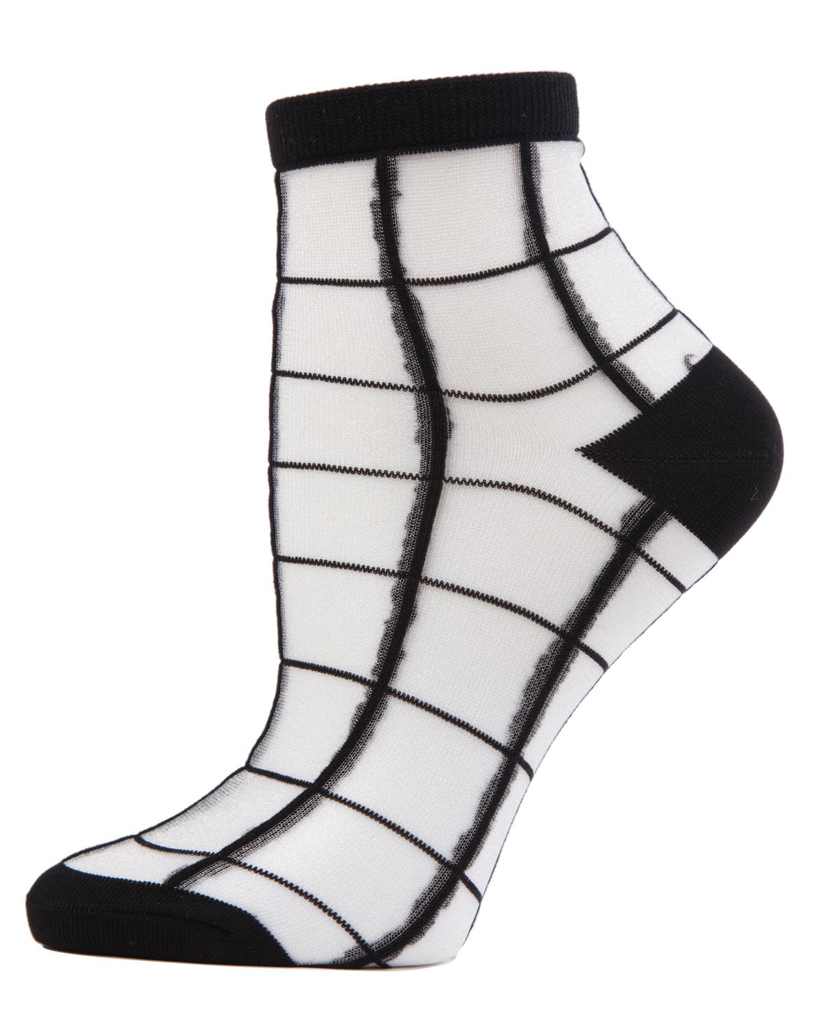 MeMoi Cheery Checker Sheer See-Through Ankle Socks Women Socks 