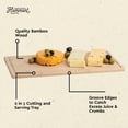 thumbnail image 2 of Hammont Bamboo Wood Cutting Board and Serving Tray Eco Friendly Chopping Board 8"x16"x0.5" 2 Pack, 2 of 6