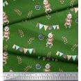 thumbnail image 3 of Soimoi Green Cotton Voile Fabric Monkey & Lollipop Party Print Fabric by the Yard 42 Inch Wide, 3 of 3