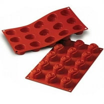 Silikomart Silicone Bakeware Rose Shaped Mold 0.78 Oz, 1.73" Dia x 1.06" High 15 Cavities