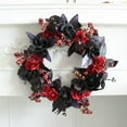 thumbnail image 6 of Farship 18'' Halloween Wreath Halloween Decor for Front Door Gothic Home Decor Rose Wreath With Spider for Front Door Home Indoor and Outdoor, 6 of 9