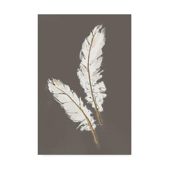 Trademark Fine Art 'Gold Feathers I on Grey' Canvas Art by Chris Paschke