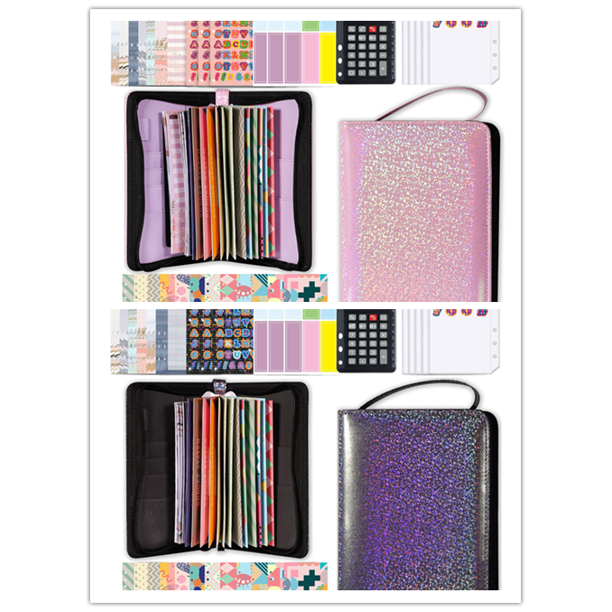 Tookss 2PCS Budget Planner Budget Binder Multifunctional A6 Ring Binder