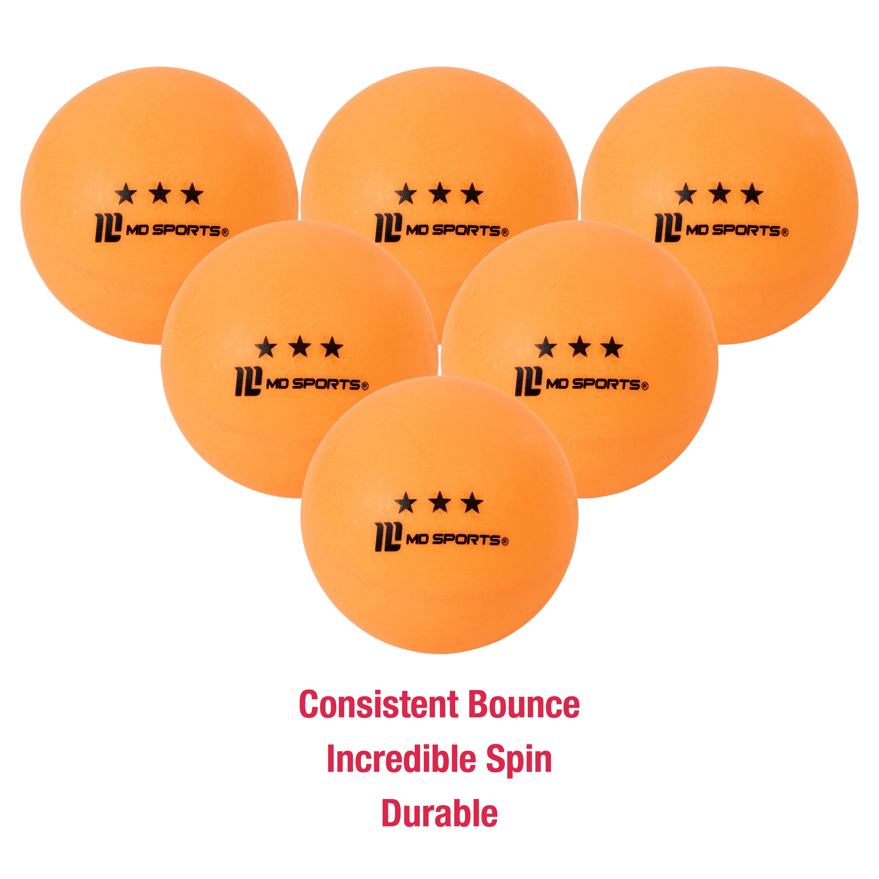 3-Star Ping Pong Balls, 40 Pack Official 40mm Table Tennis Balls with Durable Bounce & Spin by MD Sports