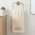 thumbnail image 2 of REGALWOVEN Floral Embroidered Hand Towels for Bathroom, 29" x 13" Soft Absorbent Flower Decorative Hand Towel Set Milk White 1pk, 2 of 7