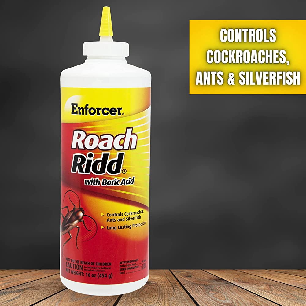 Enforcer Roach Ridd with Boric Acid - 16 oz (Case of 12) RR16 - Long Lasting Protection Against Cockroaches, Ants and Silverfish