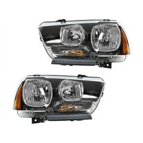 Headlight Assembly Set 2 Piece - Compatible with 2011 - 2014 Dodge Charger 2012 2013