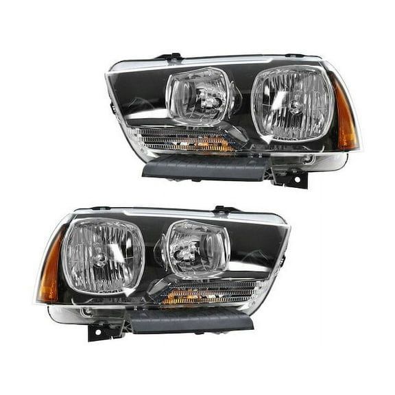 Headlight Assembly Set 2 Piece - Compatible with 2011 - 2014 Dodge Charger 2012 2013