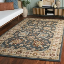 SAFAVIEH Classic Cordelia Floral Wool Area Rug, Dark Gray/Ivory, 3' x 5'