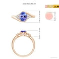 thumbnail image 4 of ANGARA Natural Oval 1.25 ct Tanzanite Bypass Ring with Trio Diamond Accents in 14K Rose Gold for Women (Size-8x6mm) | December Birthstone, Anniversary, Jewelry Gift for Women | Natural Tanzanite Ring, 4 of 8