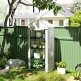 thumbnail image 2 of Outsunny Portable Greenhouse with 4 Tier Shelves, PE Cover, White, 2 of 10