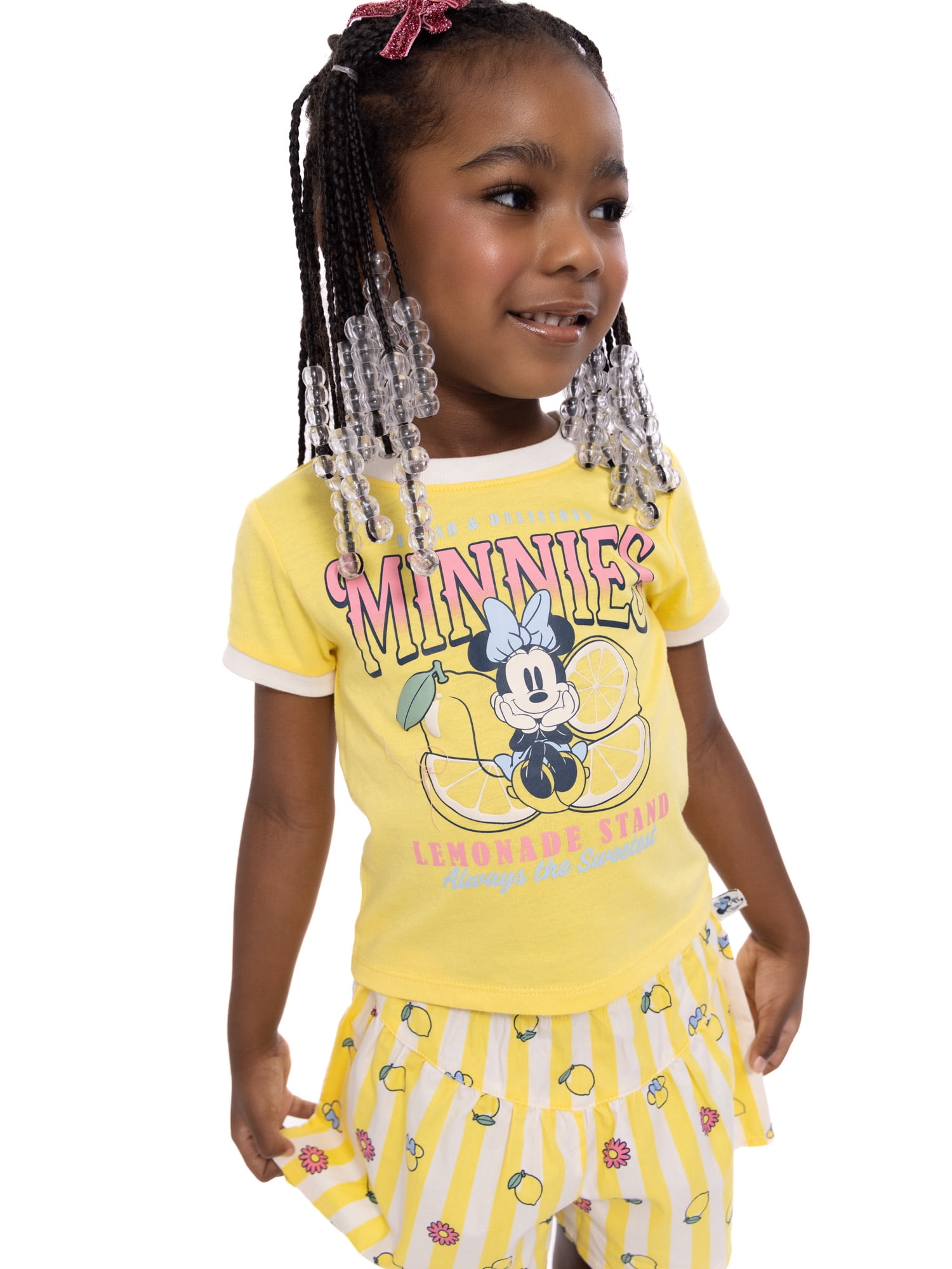 Minnie Mouse Toddler Girls Graphic Tee and Print Shorts Set, 2-Piece, Sizes 12M-5T